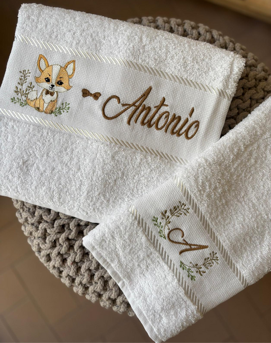 - RICAMO - Set asciugamani Volpe