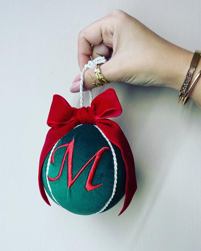 Sfera natalizia fiocco in velluto