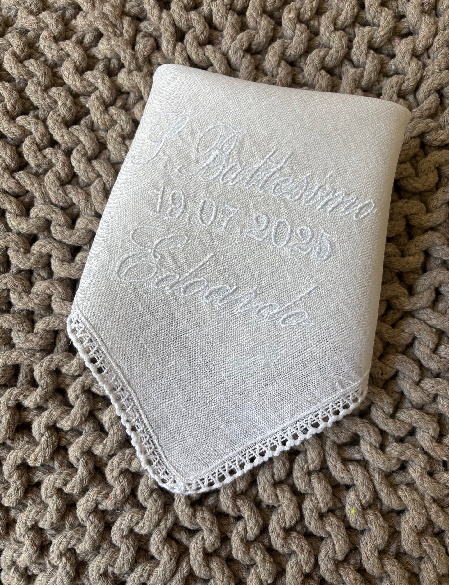 - RICAMO - Fazzoletto battesimale S.Battesimo