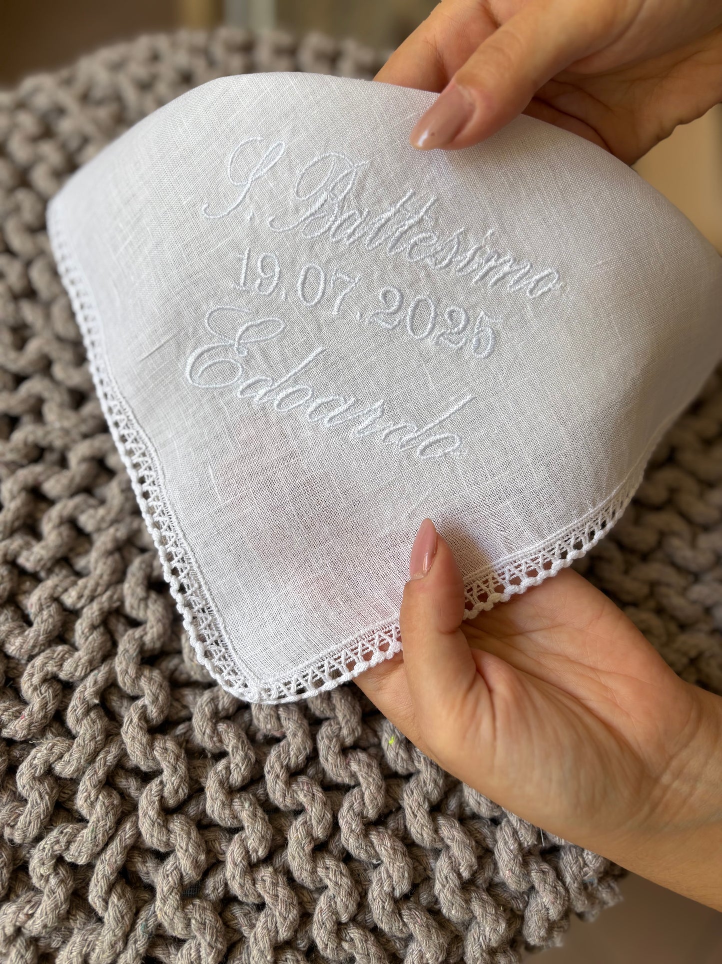 - RICAMO - Fazzoletto battesimale S.Battesimo