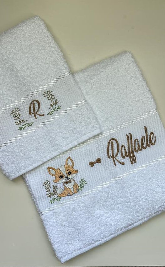 - RICAMO - Set asciugamani Volpe