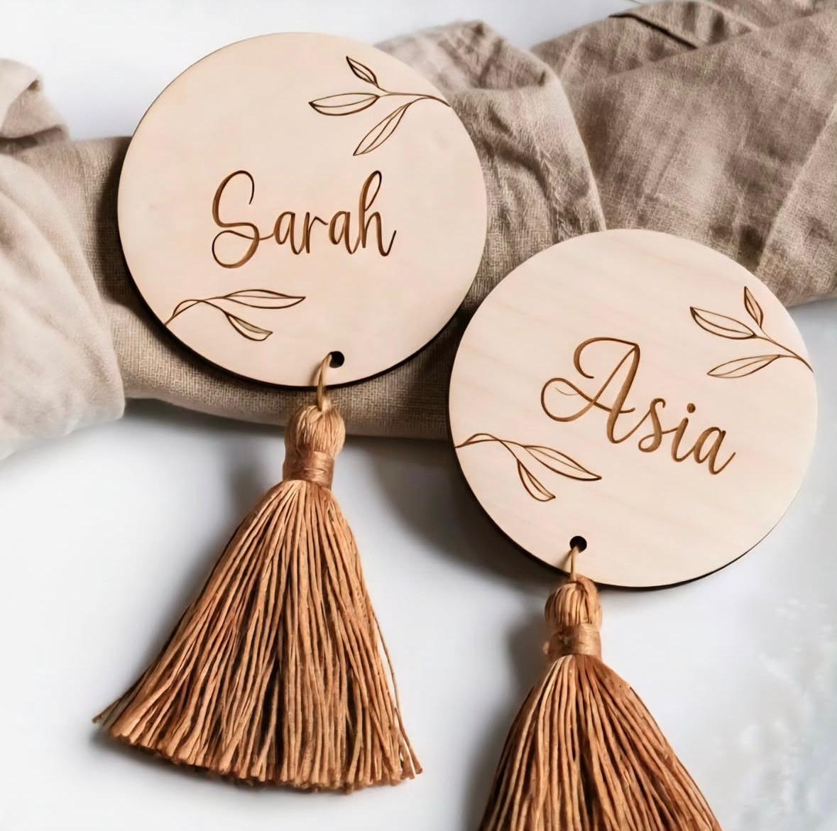 Segnaposto in legno naturale