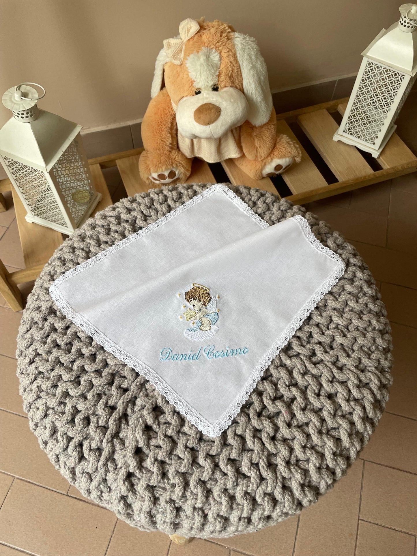 - RICAMO - Fazzoletto battesimale Emily