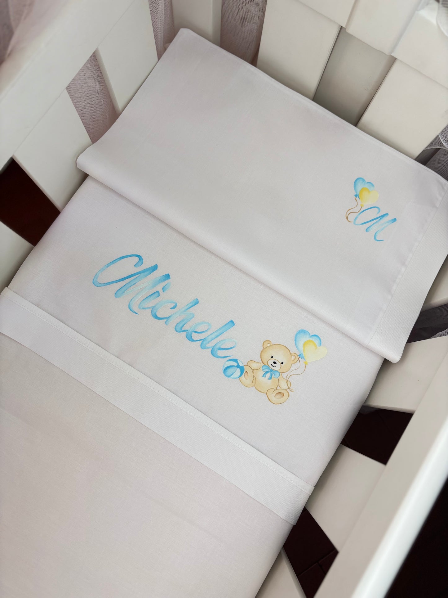 - DIPINTO - Lenzuolino Orsetto con palloncini