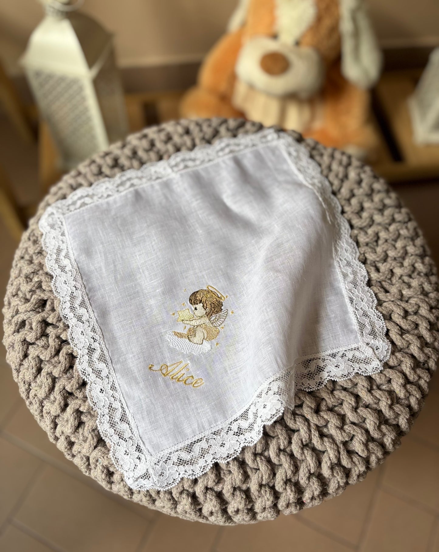 - RICAMO - Fazzoletto battesimale Emily