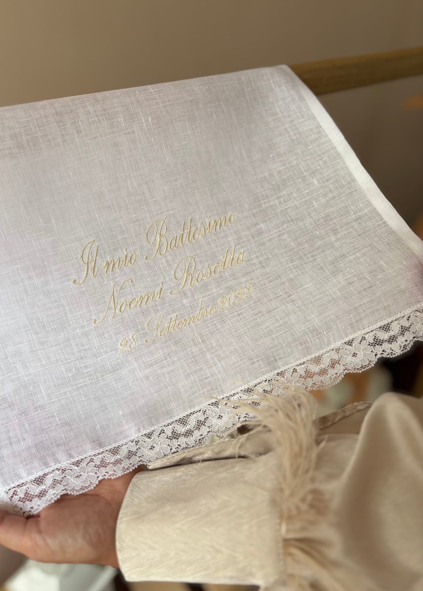 - RICAMO - Asciugamano battesimale •Il mio Battesimo + data•