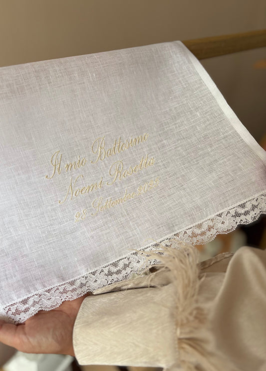 - RICAMO - Asciugamano battesimale •Il mio Battesimo + data•