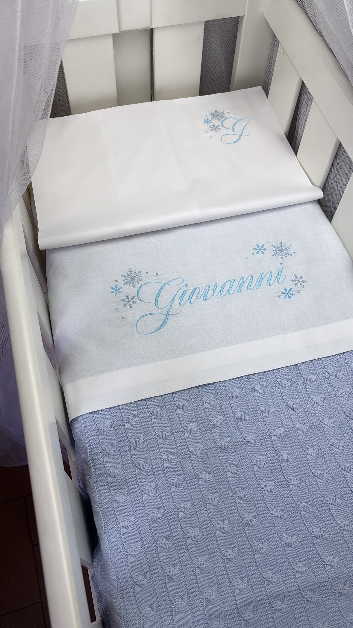 Lenzuolino con fiocchi di neve