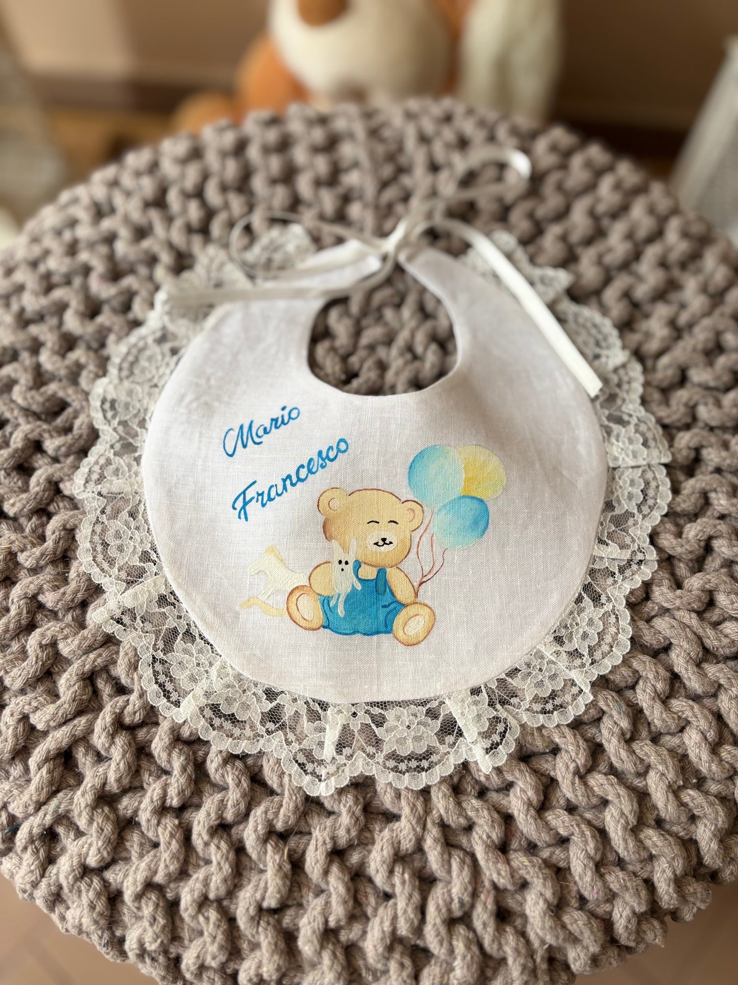 - DIPINTO - Bavetta orsetto con palloncini