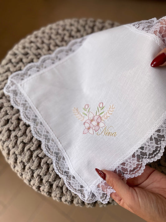 - RICAMO - Fazzoletto battesimale Daphne