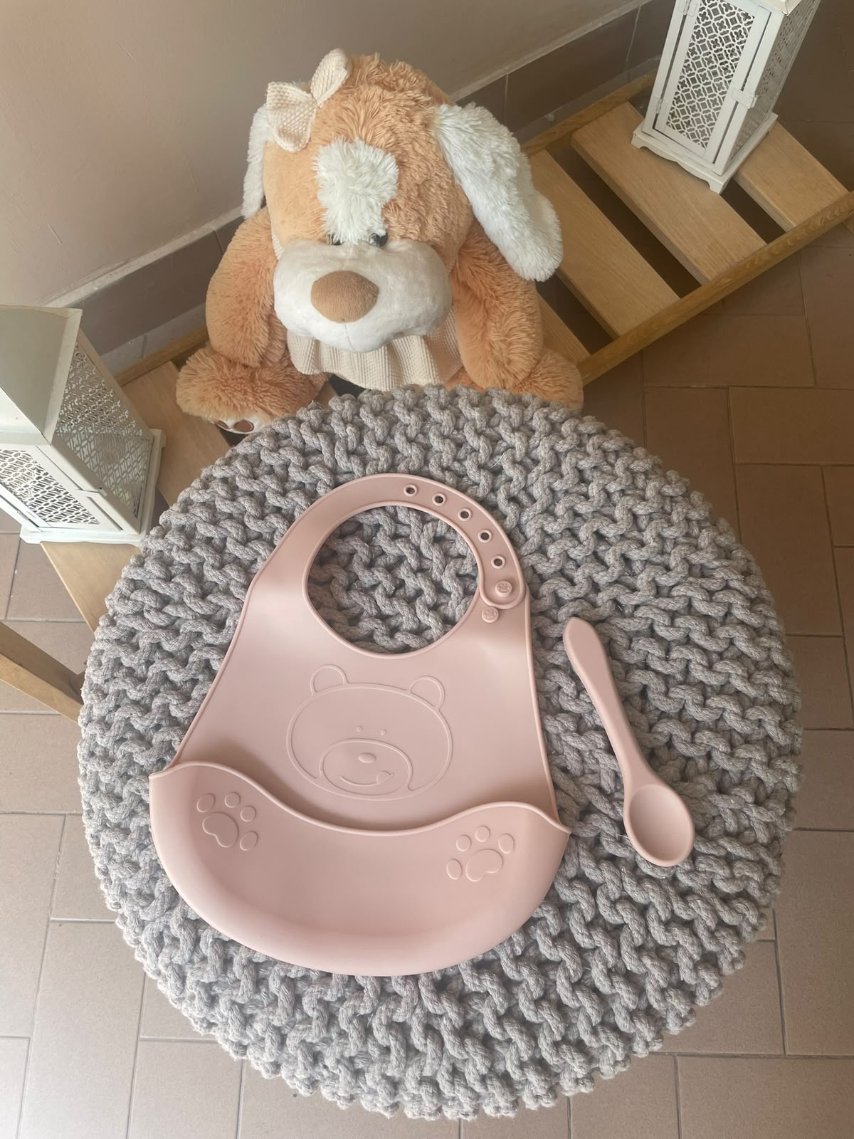 Bavetta e cucchiaino in silicone