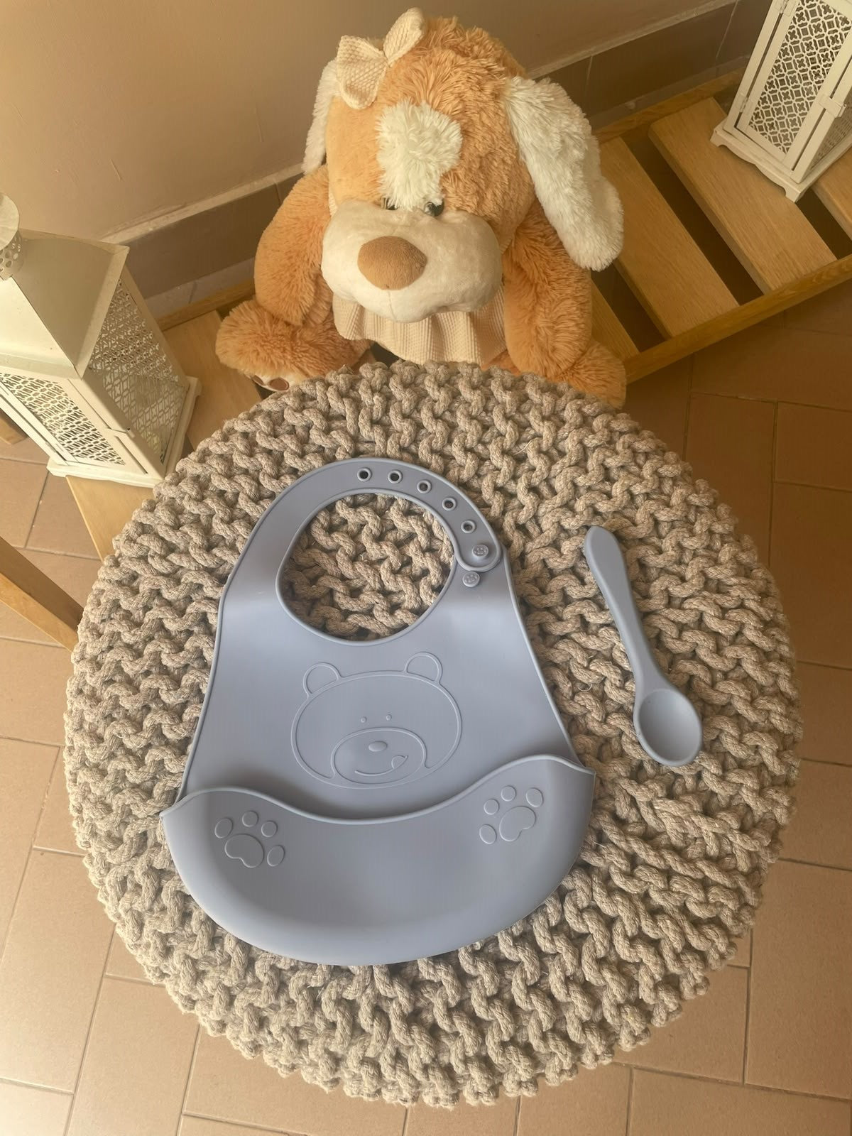 Bavetta e cucchiaino in silicone