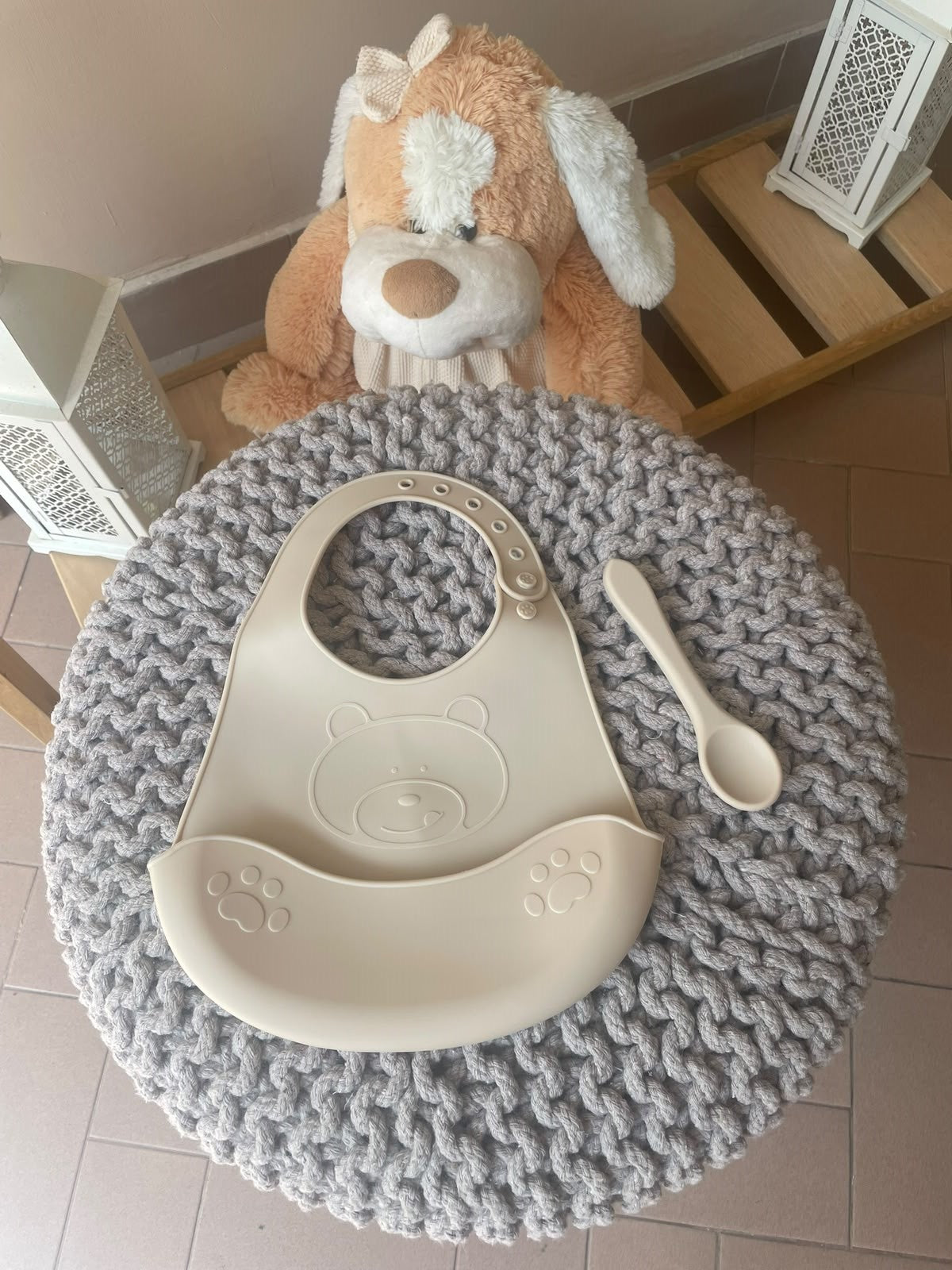Bavetta e cucchiaino in silicone