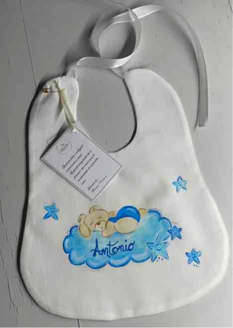 -DIPINTO- Bavetta orsetto su nuvoletta