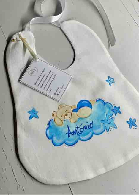 -DIPINTO- Bavetta orsetto su nuvoletta